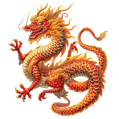 Obraz premium Traditional chinese dragonon isolated on white or transparent background