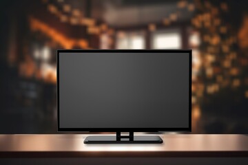 TV Set with blank Screen on interior background
