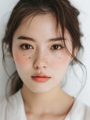 Beautiful Asian woman, model For Cosmetics, Supermodel. generative ai  art