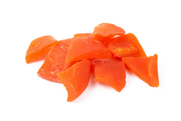 Dried mango fruit on the white background