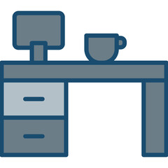 Desk Line Filled Grey