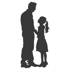 Silhouette for celebrating parents day moment black color only