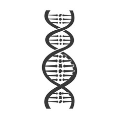 Silhouette gene DNA mutation symbol black color only