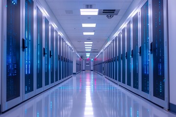 Data Center Aisle with Server Racks
