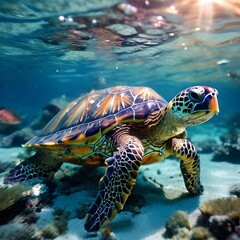 Obraz premium green sea turtle