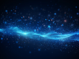 Obraz premium Abstract dark blue glowing particles glitter vintage lights background