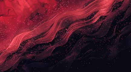 Fotobehang black and red computer graphics background Generative AI © SKIMP Art