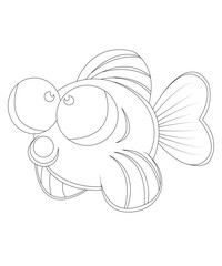 Fish coloring book page for children or kids
