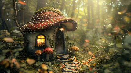 Small house made of mystical dream - obrazy, fototapety, plakaty