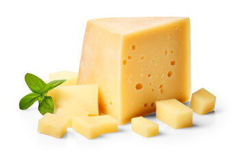 parmesan cheese realistic photo on transparent background, png file