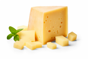 parmesan cheese realistic photo on transparent background, png file