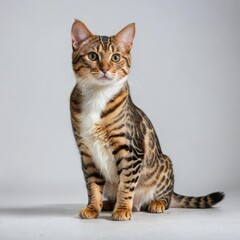 Abyssinian cat on white

