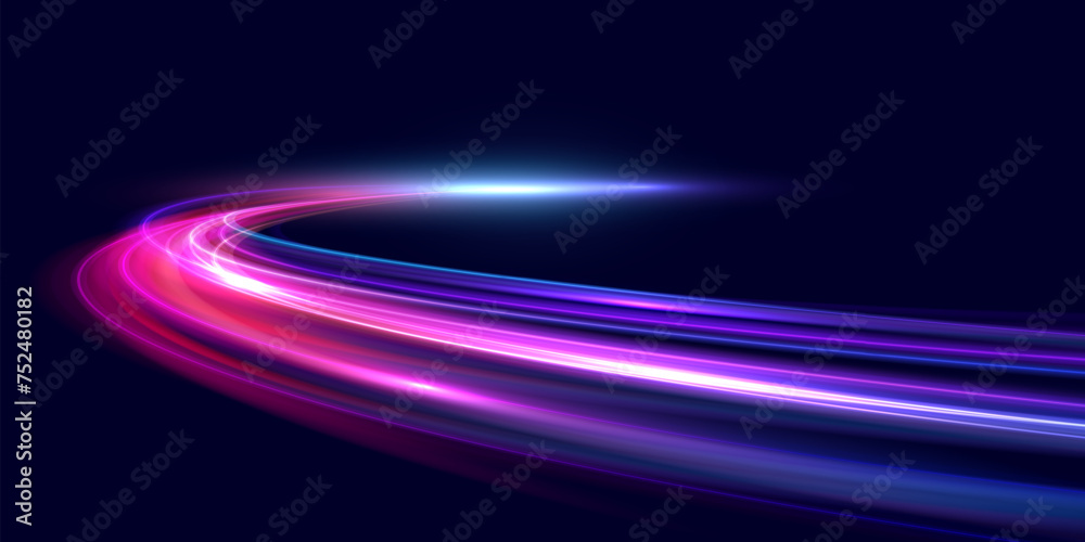 Aufkleber Modern abstract high-speed movement. Dynamic motion light trails effect. Futuristic digital technology movement concept. pattern for banner. Vector EPS10.
