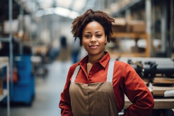 Fototapeta premium Portrait of a woman working in a factory