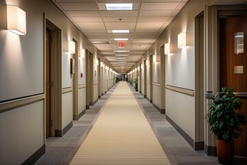 Modern office hallway interior