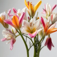 Free Photo Beautiful Colorful spring flowers on white background view closeup nature background