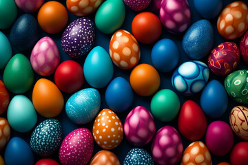Fototapeta na wymiar Colorful of seamless pattern easter eggs collection, easter celebration festive seasonal background illustration