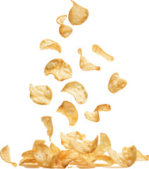 Potato Chips Falling Into the Air