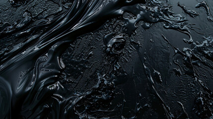 Black texture background crude oil abstract smooth