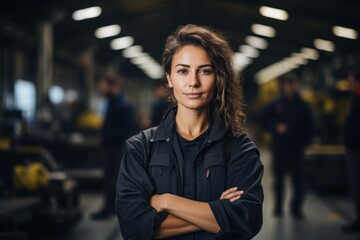 Women worker in an industrial workshop.