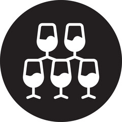 champagne glasses glyph icon