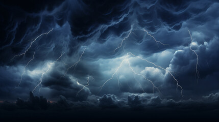 lightning lighting in the sky - obrazy, fototapety, plakaty