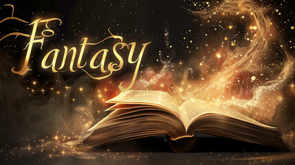 Open book with glowing stream of light coming out of the pages