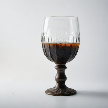 red wine pouring into glass on white
