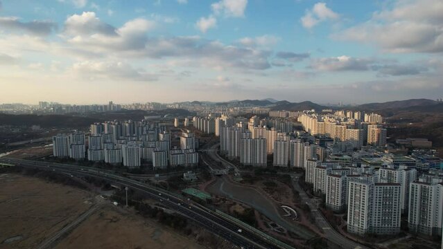 하늘에서 본 도시 풍경