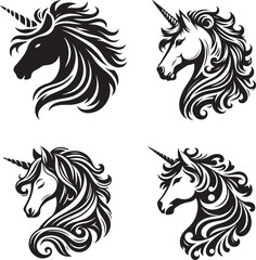 unicorn`s head illustration  