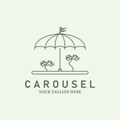 entertainment or carousel logo line art minimalist illustration design creative