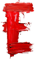 Red Letter E on a Transparent Background