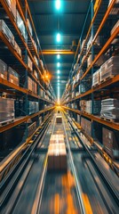 Flow of Supply Chain Innovation: Advancements in Warehouse Technology - Modern Logistics and Efficient Distribution Systems - obrazy, fototapety, plakaty