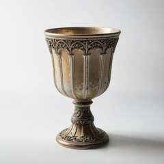 antique glass cup on white
