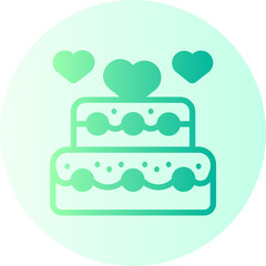 wedding cake gradient icon