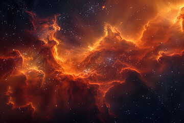 abstract stellar background, space with stars and colored nebulae