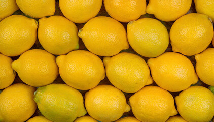 Cytryny, żółte owoce tło