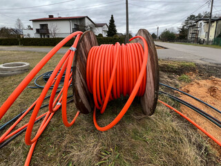 A pipe made of high density polyethylene PE - HD.