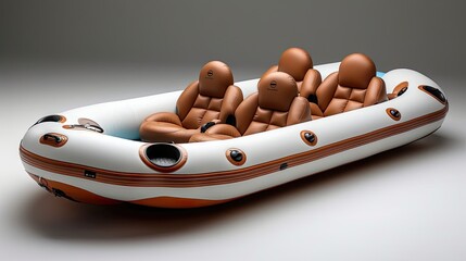 pop-art fusion watercraft with vibrant seats, fast and fun for a group adventure. An exciting...