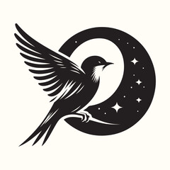 Obraz premium Bird Silhouette Illustration Vector Design