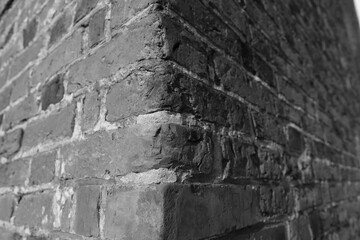 Gray corner of brick walls