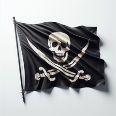 pirate flag with skull and crossbones on white
