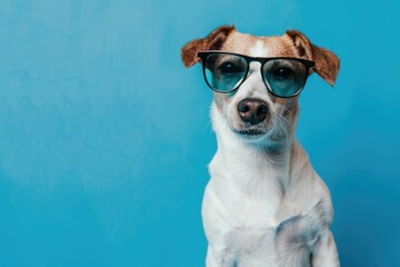 Sunnies-Wearing Pup: Dog with Sunglasses, AI Generative
