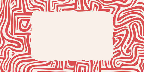 Red and White Pattern With Square in the Middle