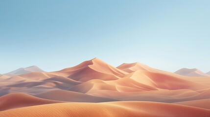 Golden Sand Dunes Under Clear Blue Sky