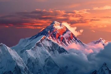 Papier Peint photo autocollant Everest stunning vista of the peak of Mount Everest.