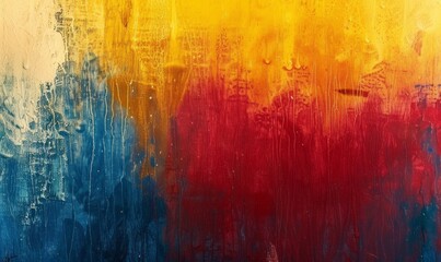 an abstract red, yellow, and blue background for a painting Generative AI - obrazy, fototapety, plakaty