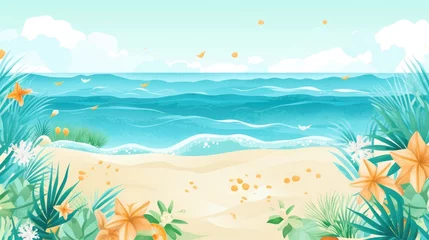 Poster Summer Colorful Beach Wallpaper Background. © Rehman