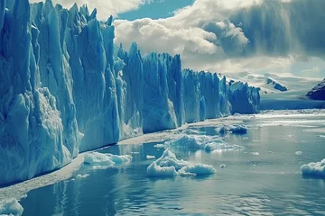 Foto op Plexiglas timelapse of melting glaciers morphing into rising sea levels, © SaroStock