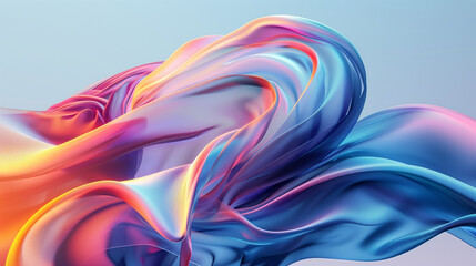 illustration of wavy rainbow cloth, dynamic flow